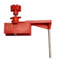 Brady Universal Ball  Valve Lockout, Red Fits Maximum Handle Width 1.61 in 65401